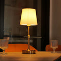 Rechargeable Touch Table Lamp with Fabric Shade | Dimmable LED Bedside Lamp