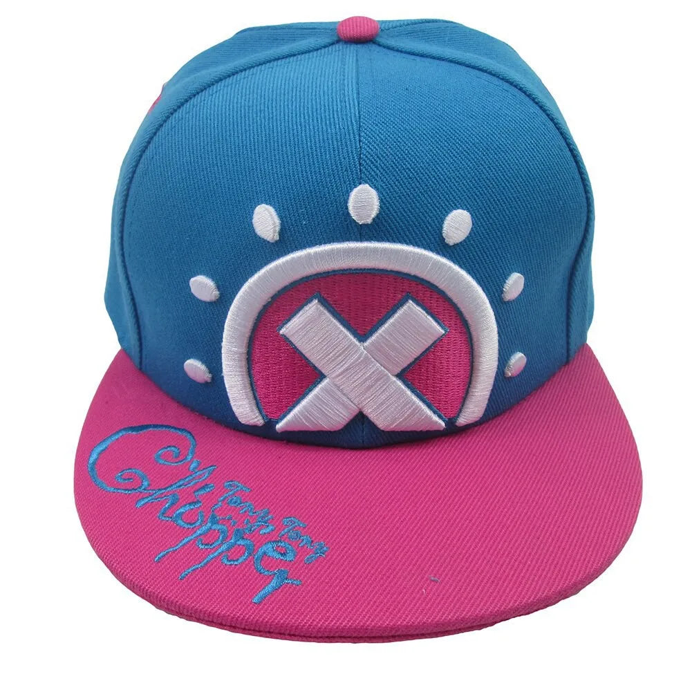 Anime Character Cosplay Snapback Cap – Blue / Pink Cartoon Style