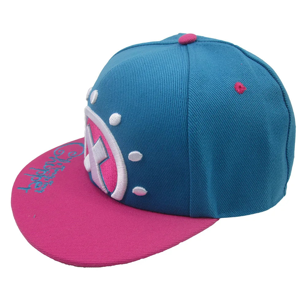 Anime Character Cosplay Snapback Cap – Blue / Pink Cartoon Style