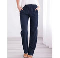 Women’s Cotton Linen Drawstring Pants – Breathable Loose Fit Straight Leg Casual Trousers