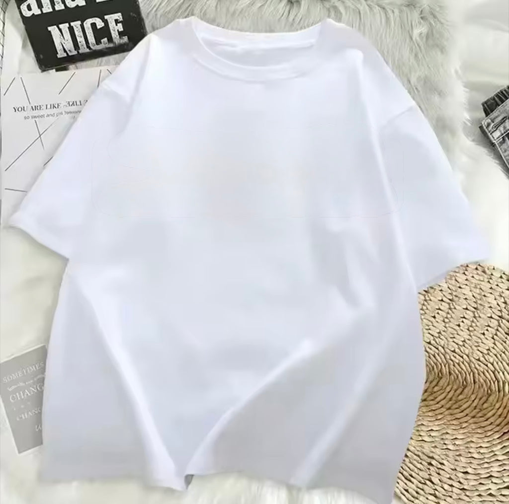 Blank White T-Shirt for Printing – Soft Cotton Unisex Tee for Heat Transfer & DIY Design
