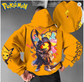 Anime-Inspired Graphic Hoodie & Jogger Set – Yellow / Black – XL